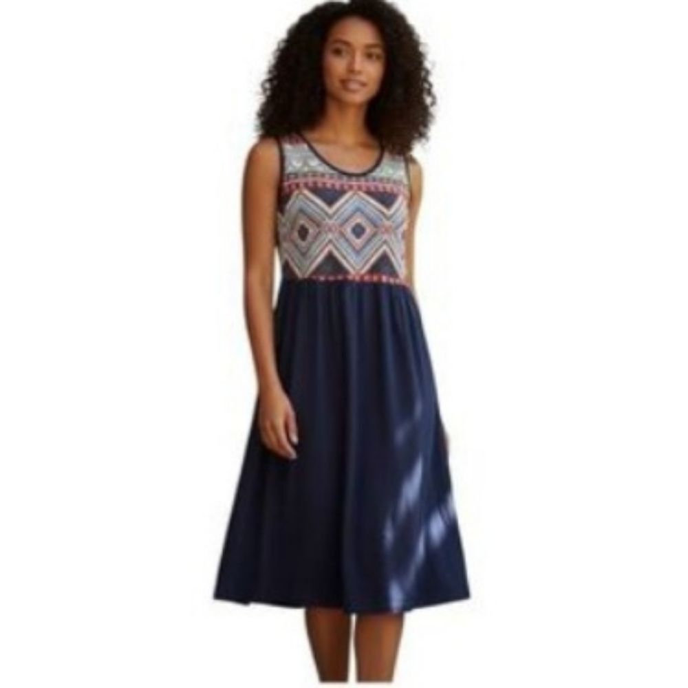 VANILLA BAY RED WHITE & BLUE DRESS SZ.L EUC.